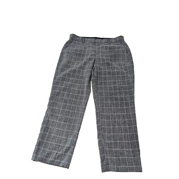 Banana Republic Pants Women's 10 Gray Avery Fit Plaid Slim Trousers Stretch - Picture 1 of 7
